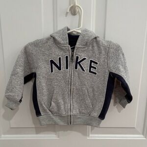 Nike Kids Gray and Navy Hoodie